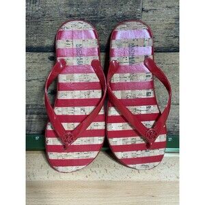 NEW!!! Rare Michael Kors Jet Set Jelly Striped Sandals Red Sz 8